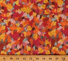Cotton Autumn Leaves Leaves Fall Harvest Fabric Print by the Yard D510.54 - £11.15 GBP