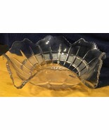 Vtg Ruffled Edge Clear Pressed Glass Bowl - $13.02 CAD