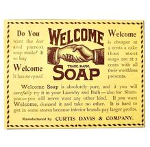 Curtis Davis Welcome Soap 1897 Advertisement Victorian Hygiene ADBN1yyy - $19.99