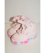 Girls/Toddler Fila Pink & Turquoise Splatter/Camo Sneaker Shoes Size 5C Hightop - £19.32 GBP