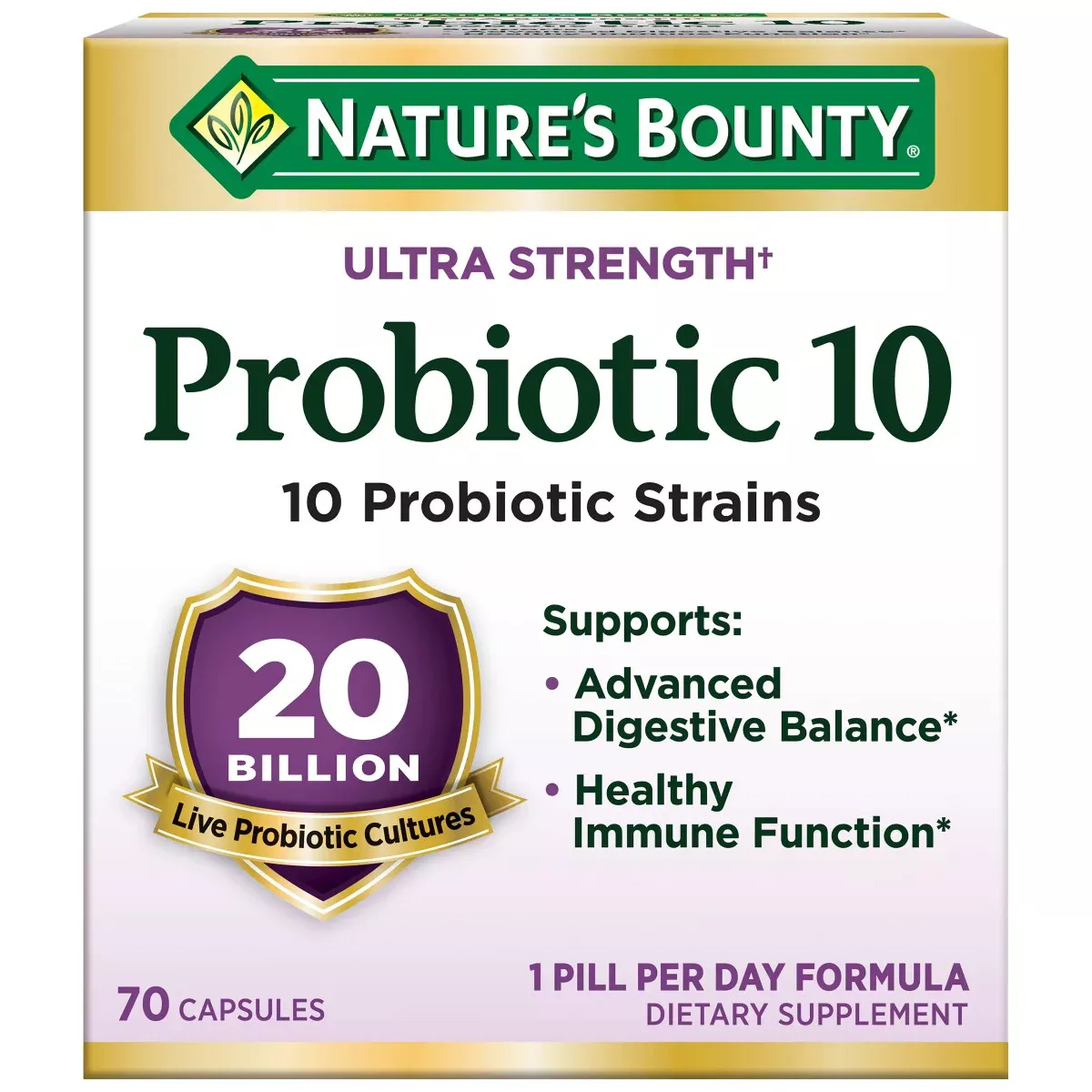 Nature&#39;s Bounty Ultra Strength Probiotic 10 Capsules 70 Ct Digestive  - $736.23 MXN