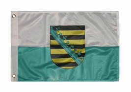 12X18 12&#39;&#39;X18&#39;&#39; Saxony Crest Rough Tex Knitted Boat Flag Banner Grommets - £11.02 GBP
