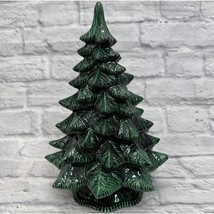 Vintage Scioto Ceramic Christmas Tree With Base Molded 12 Inch Green - £47.13 GBP