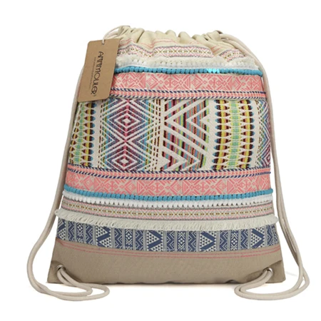 Annmouler New Design Women Backpack Bohemian Style Hobo Bag Large Capacity Triba - $70.09