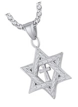 Star of David Necklace for Men Women Stainless 22 - $80.48 CAD