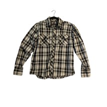 Eighty Eight Mens Size Large Black Plaid Green White Long Sleeve Button ... - £9.29 GBP