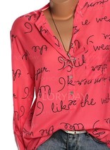 Women Red Printed Blouse Large Size 14 - £6.48 GBP