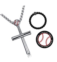 Baseball Cross Necklace for Boys.Baseball Bats 22 - $69.39