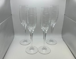 Set of 4 Royal Doulton Crystal PRECIOUS Champagne Flutes Glasses - £95.91 GBP