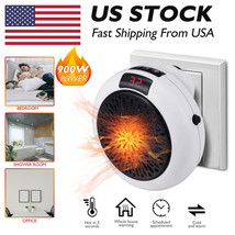 Portable Small Led Digital Electric Space Heater 900W Wall Sockets Winte... - $44.99