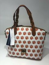 Dooney &amp; Bourke CLEMSON TIGERS Celeste Purse-White Retail $248- Brand New Tags - £159.86 GBP