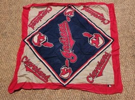 Vintage 1995 Cleveland Indians Bandana Handkerchief 100% Cotton Baseball 21x21 - £10.27 GBP