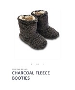 LIVE OAK BRAND ADULT FLEECE BOOTIES Charcoal Black Slippers Women&#39;s Size... - $27.12 CAD