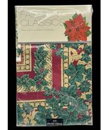 Vtg Fashion Industries Christmas Tablecloth Oblong 60x102 Windsor Holida... - €20,71 EUR