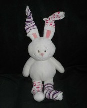 16" Baby Ganz Hoppity Socks White Bunny Rabbit Stuffed Animal Plush Toy Pink - $27.55