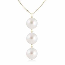 ANGARA South Sea Pearl Triple Drop Pendant in 14k Solid Gold (Grade-AAA, Size-9) - $566.10