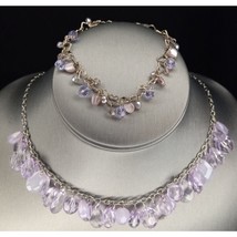IJC Italy 925 Silver Purple Beaded Bracelet and TCP  Purple Beaded Necklace - £8.40 GBP