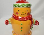 Temptations By Tara Gingerbread Man Cookie Jar Seasonal Christmas 12in H... - £42.83 GBP