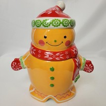 Temptations By Tara Gingerbread Man Cookie Jar Seasonal Christmas 12in Holiday - £42.82 GBP