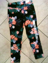 womens pants old navy pixie size 0 nwt bright flowers over black background - £16.48 GBP