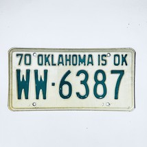 1970 United States Oklahoma Woodward County Passenger License Plate WW-6387 - $12.28 CAD