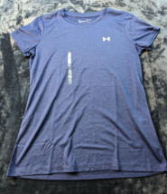 Under armour T Shirt Mens Small Blue 100% Polyester Short Sleeve Round Neck Nwt - $12.90