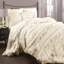 For Full/Queen Size Beds, Use The Lush Decor C07815P13 Belle Ivory Comforter - £73.56 GBP