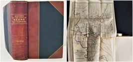 1904 Antique Keene Nh History W Foldout Maps Genealogy Indian Rev Civil War Name - £174.52 GBP