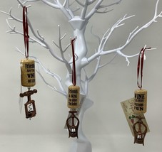 Kurt Adler~Set of 3~Assorted Wine Corkscrew Resin Christmas Ornaments - £17.07 GBP