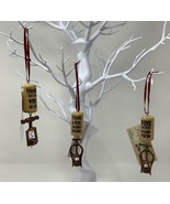 Kurt Adler~Set of 3~Assorted Wine Corkscrew Resin Christmas Ornaments - £16.98 GBP