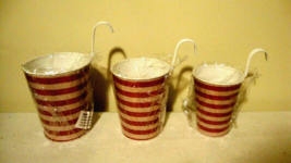 American Flag Hanging tin Planters - SALE image 4