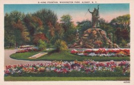 Albany New York NY King Fountain Washington Park Postcard C30 - $2.99