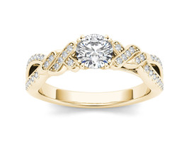 Authenticity Guarantee 
14K Yellow Gold 3/4ct TDW Diamond Twisted-Shank Engag... - £1,515.27 GBP