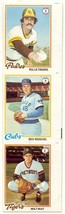 3 uncut 1978 Topps Baseball cards Rollie Fingers, Rick Reuschel. and Milt May. - £7.91 GBP