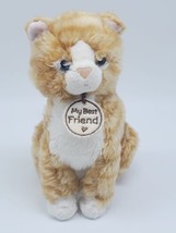 Hallmark Tabby Cat Kitten Stuffed Animal W/ My Best Friend Collar Blue Eyes - £15.63 GBP