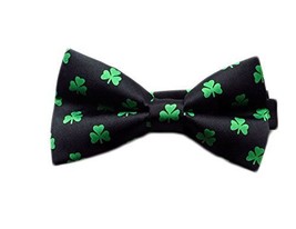 Danggi Man Men&#39;s St Patrick&#39;s Green Shamrock Bowtie Bow Tie - Black - On... - $312.44 MXN