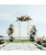 Set Of 3 Metal Arch Backdrop Stand Gold Wedding Arch For Ceremony Decora... - £69.64 GBP