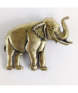 Vintage 2&quot; Golden Brass Elephant Brooch Pin Estate Jewelry Animal Steamp... - $304.10 MXN