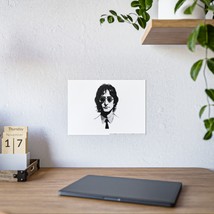 Black and White John Lennon Glossy Art Poster, Music Legend Portrait - $16.48+
