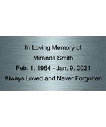Personalised Memorial Plaque Silver or Gold metal effect , Self Adhesive... - $15.26 CAD