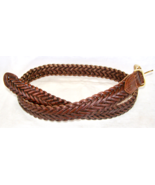 VINTAGE ARGENTINA REPTILE SKIN WOVEN LEATHER BELT - NATURAL GRAIN BROWN ... - $8.91