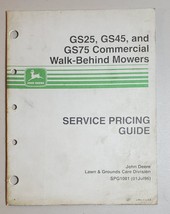 John Deere  Service Pricing Guide for Commercial Walk-Behind Mowers Original - £22.00 GBP