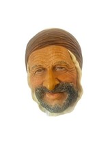 Bosson Chalkware Legend bust face figurine sculpture Persian arab turbin beard - £39.40 GBP