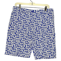 Talbots Shorts Women 8 Blue White Elephant Mid 33x10 Cotton Stretch TINY... - £11.90 GBP