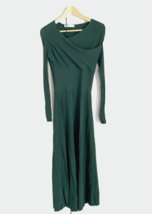 Zara Emerald Green Crossover Boat Neck Long Sleeve Fit Flare Sweater Dress XS - £39.14 GBP