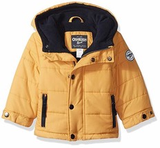 Osh Kosh Baby Boys Little Man Puffer Jacket, Mustard Yellow, 12 Months NEW  - $26.45