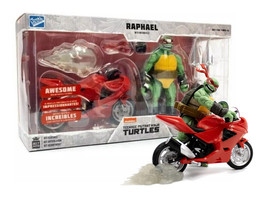 BST AXN Teenage Mutant Ninja Turtles Raphael with Candy-Coat Motorcycle NIB - $29.88