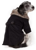 Pet Life Buttoned Coast-Guard Wool Dog Coat - Features Designer Faux-Fur... - $24.99+