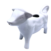 Vintage White Cow Creamer Milk Pitcher Porcelain Farm House Country Moo Handle - £13.97 GBP