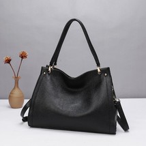 E leather luxury handbags 2021 new fashion large capacity cowhide women bag solid color thumb200